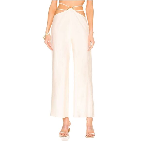 Cult Gaia Cream Cropped Pants with Flowing Silhouette - Picture 1 of 14
